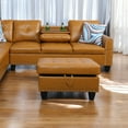 thumbnail image 7 of JESTOP Ottoman with Storage, Faux Leather Ottomans Foot Rest Stool, Rectangle Upholstered Footstool, Storage Bench Ottomans, 28.5"x19.5"x17.5", 7 of 7