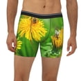 thumbnail image 2 of Xecao Bees Pollinates A Yellow Dandelion Print Boxer Briefs for Men's Stretch Moisture-Wicking Underwear, Mid-Rise Classics breathable fabric, 2 of 7