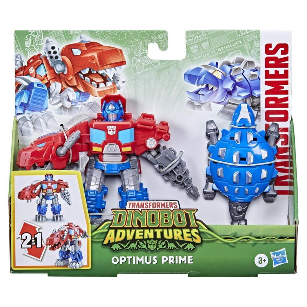 Transformers Dinobot Adventures Dinobot Defenders Optimus Prime 2-Pack, 4.5-Inch Toys, Ages 3 and Up