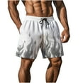 thumbnail image 6 of Fathers Day Gifts DDAPJ pyju Men's Novelty Swim Trunks 3D Flame Printed Beach Shorts Drawstring Elastic Waist Board Shorts Quick Dry Bathing Suit Swimming Shorts Gray L, 6 of 9