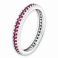 thumbnail image 3 of 925 Sterling Silver Stackable Expressions Polished Created Ruby Eternity Ring Size: 10; for Adults and Teens; for Women and Men, 3 of 5