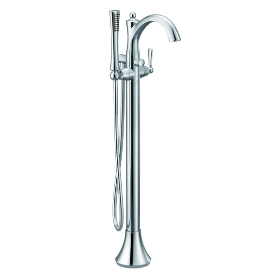 Moen Wynford Floor Mount Tub Filler with Handshower, Chrome
