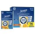 thumbnail image 1 of Bebida nutricional terapéutica Juven en polvo con péptidos de colágeno, aminoácidos y HMB para favorecer la cicatrización de heridas, sabor naranja, 14 sobres, 1 of 5