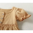 thumbnail image 4 of Newborn Baby Girls Short Sleeve Romper Button  Neck A-Line Dress Summer Clothes 0-18 Months, 4 of 6