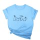 thumbnail image 1 of Tops de Cuello Alto para las Mujeres Amante Impreso Camiseta Cuello Redondo Manga Corta, Poliéster Spandex, 1 of 7