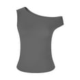 thumbnail image 6 of AherBiu Going out Tops for Women One-Shoulder Sleeveless Tank Tops Stretch Slim Fitted Camisole Shirts, 6 of 9