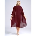 thumbnail image 4 of LiiYii Womens Floral Lace Midi Dresses with Jacket 2 Piece Set Sleeveless Summer Cocktail Wedding Burgundy S, 4 of 9