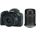 thumbnail image 1 of Canon EOS R50 Mirrorless Camera with 18-45mm and 55-210mm Lenses (Black), 1 of 5