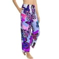 thumbnail image 2 of Uemuo Flying Butterflies Pattern Women's Wide Leg Palazzo Lounge Pants with Pockets Light Weight Loose Comfy Casual Pajama Pants-Large, 2 of 9