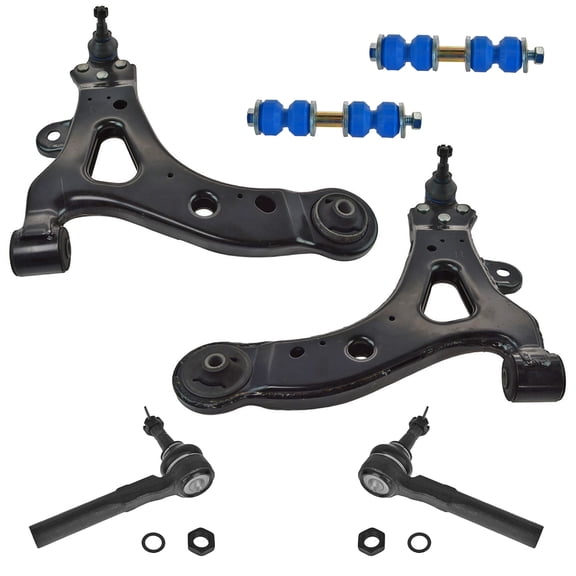 TRQ 6 pc Steering & Suspension Kit Control Arms Tie Rods Sway Bar End Links New PSA60054