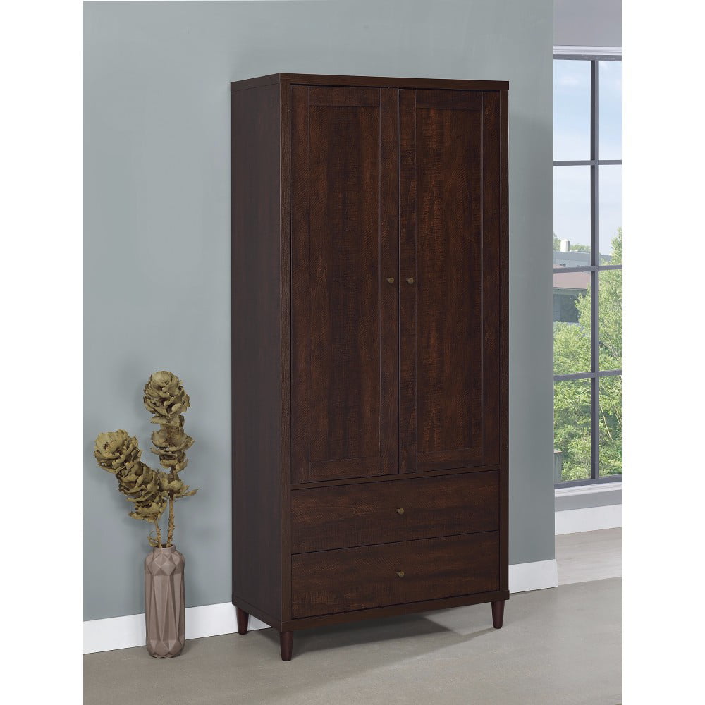 Brown Tall Wooden Accent Cabinet With Doors - Walmart.com - Walmart.com