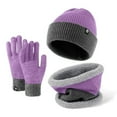 thumbnail image 1 of Warm Knitting Gloves Hat Three Piece Scarf Wool Reversible Color Ear Protector Winter Suit, 1 of 4
