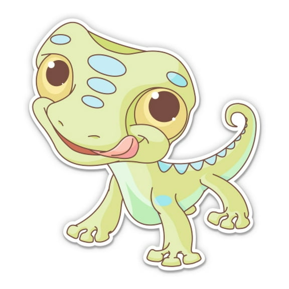 Cute Lizard Cartoon - 12" Vinyl Sticker Waterproof Decal