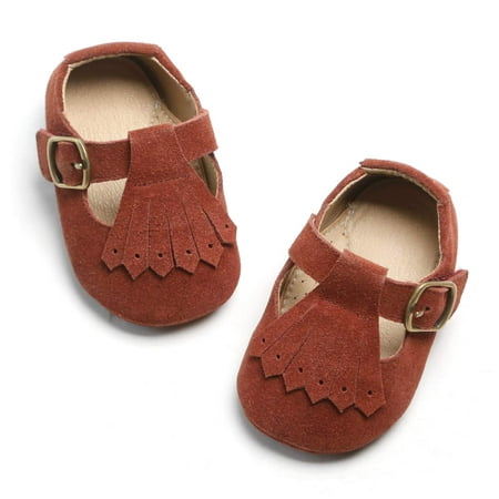 

Baby Girls Soft Sole Leather Shoes T-Strap Mary Jane for Infant Prewalkers