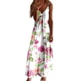 thumbnail image 2 of KEINXS Women Dresses Summer Sleeveless V Neck Print Maxi Dress Summer Casual Sundress Beach Holiday Party Cami Tank Dress Party Long Dress Sling, 2 of 6