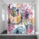 thumbnail image 1 of Cortina de ducha de arte estético con ganchos, cortina de ducha de tela de poliéster, cortina de baño moderna abstracta occidental, cortina de bañera, decoración de 72" x 72", 1 of 8