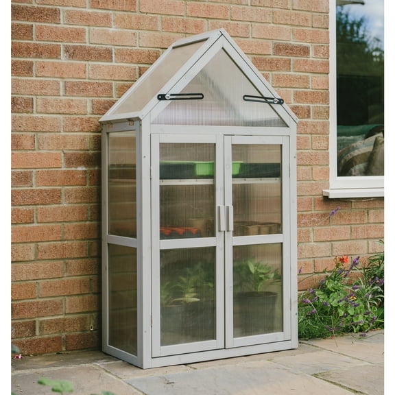 Gardman Dove Gray Wooden Greenhouse