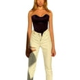 thumbnail image 2 of Sunisery Women’s Solid Color Off-the-shoulder Exposed Navel Pullover Tube Tops, 2 of 9