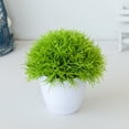 thumbnail image 3 of Artificial Bonsai Tree - Small Fake Potted Plants for Indoor Decor, Realistic Desktop Miniascape with Green Grass and Bamboo Leaves for Home, Office, and Table Centerpieces, 3 of 5
