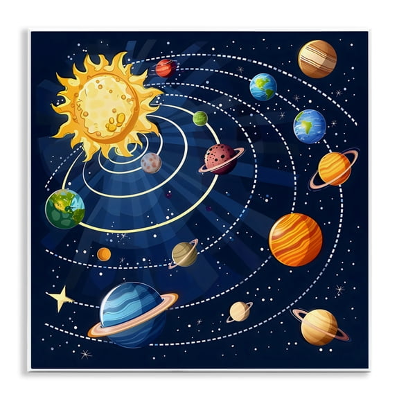 Stupell Industries Planets In Orbit Wall Plaque Art, design by Creative Studio
