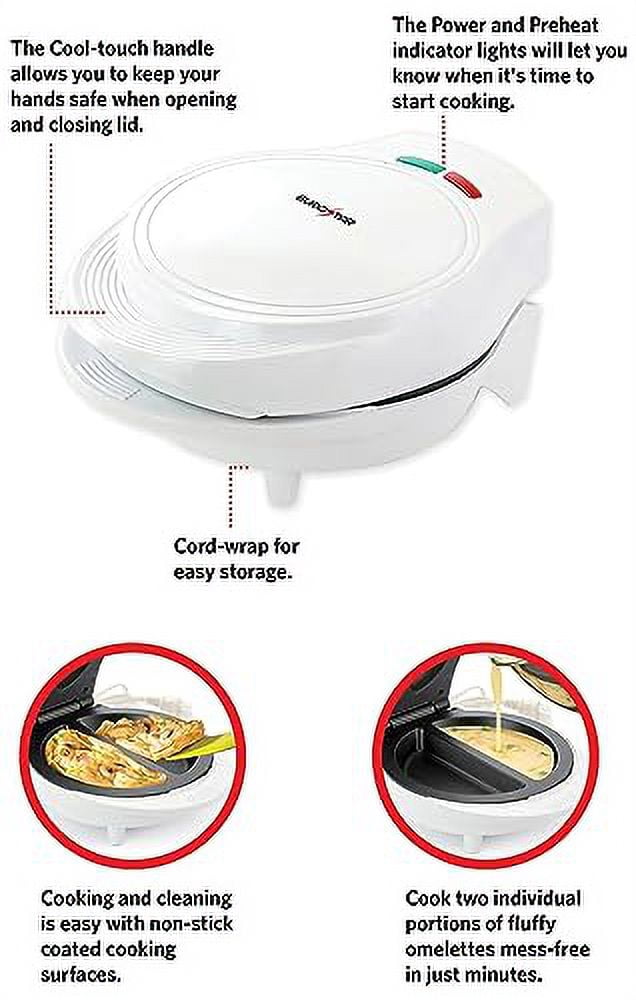 EUROSTAR EOM702W Omelette Maker, White