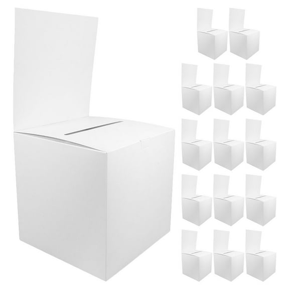 HOMEMAXS 15 Pcs Raffle Box Suggestion Balls Boxes Balloon Decoration Ticket Container Baby White