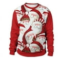 thumbnail image 7 of Clothing Wholesale Unisex Men Women 2024 Ugly Christmas Sweater Santa Elf Christmas Funny Fake Hair Sweater Autumn Winter Tops (13,L), 7 of 7