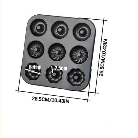 

JeashCHAT DoughnuTbaking Plate Non Stick 6-9-12 Hole Doughnu Plate With Lace Carbon Steel Doughnu Mould And Mini Baking Plate Household Christmas Party Doug Clearance
