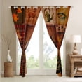 thumbnail image 4 of YST Rustic Elk 52x63 inch Curtains Cabin Wild Animal Moose Deer Blackout Curtains Retro Lodge Cabin Curtains & Drapes Pine Tree Maple Leaves Window Curtains Vintage Grunge Patchwork for Bedroom, 4 of 6