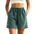 thumbnail image 2 of Fewfanhot Shorts for Women Drawstring Waist Loose Button Summer Casual Comfortable Breathable Shorts, 2 of 6