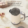 thumbnail image 4 of 0.8L Portable Stainless Steel Electric Kettle, Double Layer Anti-Scald, Auto Shut-Off Mini Hot Water Boiler for Travel Camping Office, 600W Low Power, 4 of 11