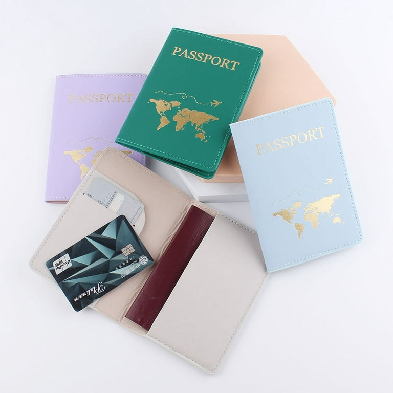 Couples Passport Holder,Map Passport Case PU Leather Passport