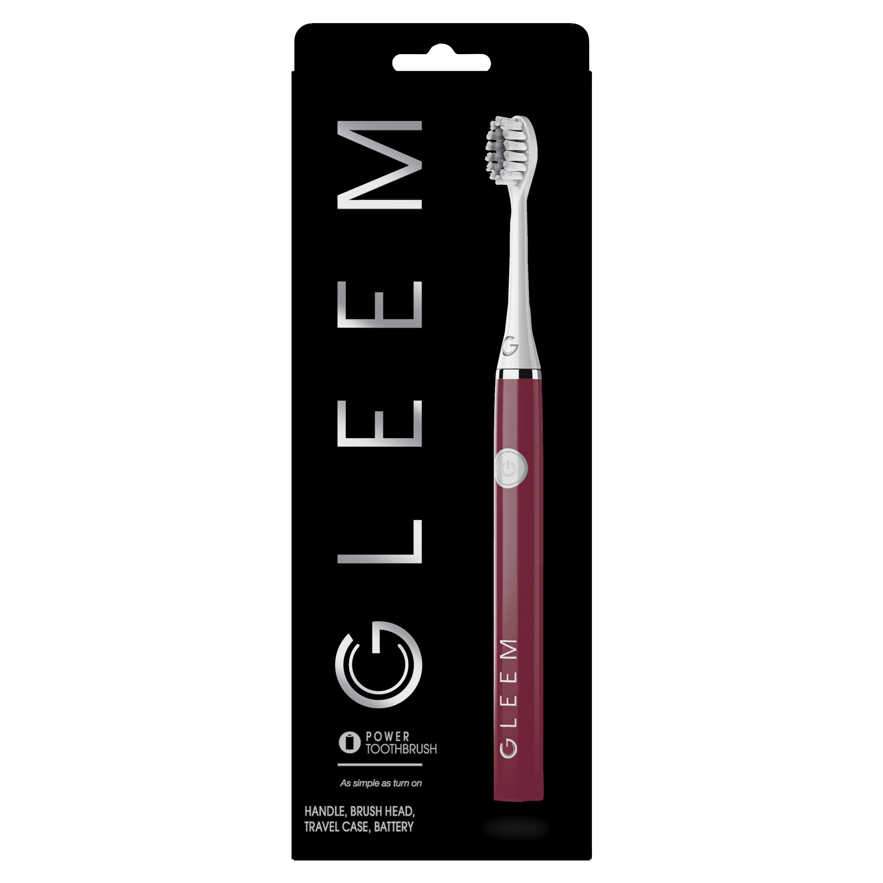 (3 pack) Gleem Battery Toothbrush, Full Head, Soft, Cranberry, 1 Ct, for Adults and Children 3+