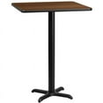 thumbnail image 4 of 30" Square Walnut Laminate Table Top With Bar Height X Base - Bar Height Restaurant Table, 4 of 4