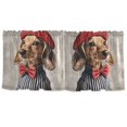 thumbnail image 7 of Yayeee Kitchen Curtains Tier Set of 2 Light Filtering 57"x24" Over Sink Window Panels, Gray Dog Artist, 7 of 7