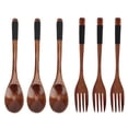 thumbnail image 2 of Juego de tenedor y cuchara japonés, juego de tenedor y cuchara japonés, cubiertos de madera, juego de tenedor y cuchara de madera, características mejoradas, 2 of 14