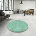thumbnail image 4 of Ahgly Tapis d'Intérieur Lavable en Machine Carré Transitionnel Moyen Vert Mer, 6 Pieds Carré, 4 of 7