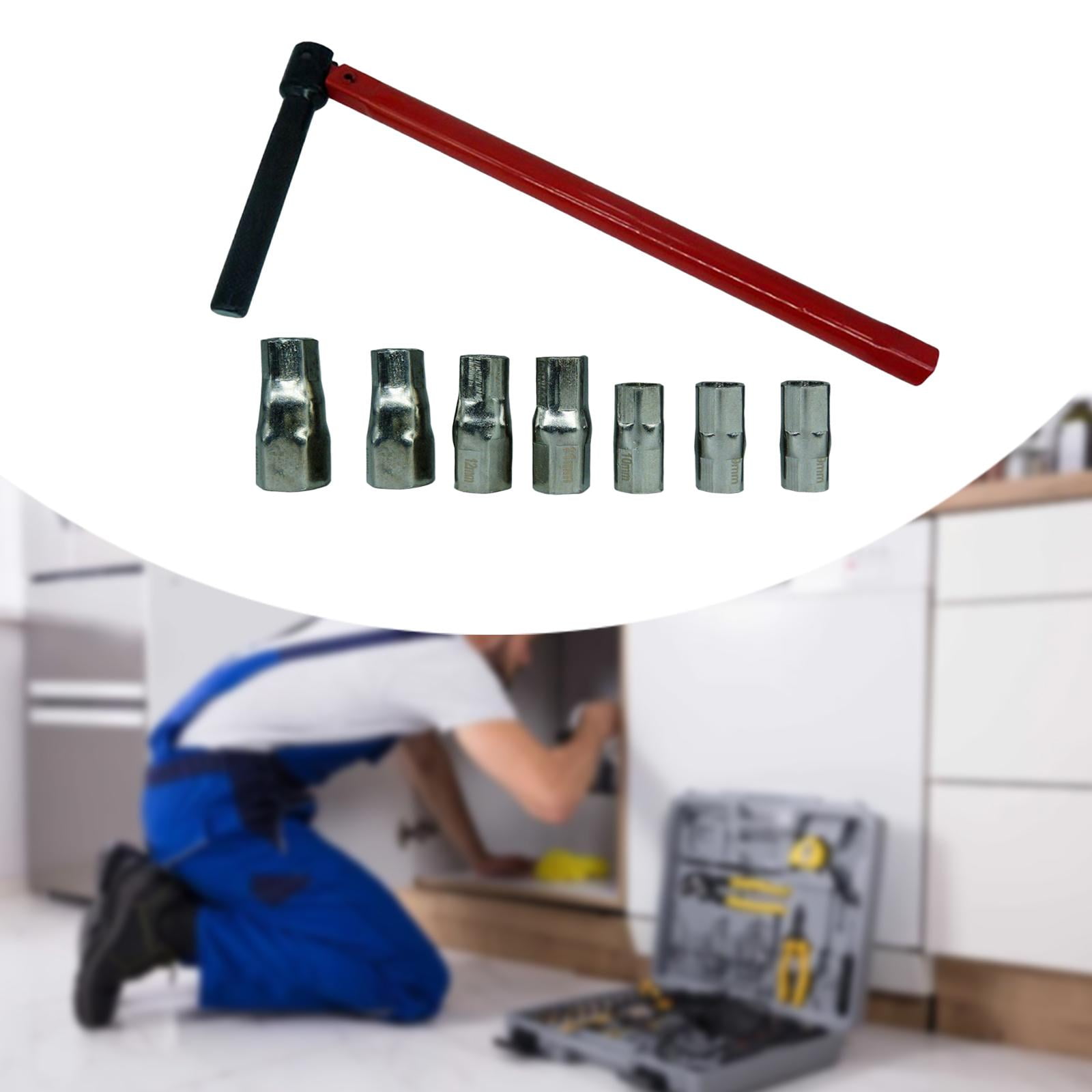 figatia Wrench Socket Plumber Back Nut Kit Faucet Wrench Portable Bathroom Steel Plumber Tap Installation Tools Basin Nut Spanner Set