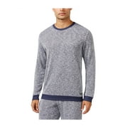 Kenneth Cole Men's Navy Marled Long Sleeves Sleep Shirt, Medium