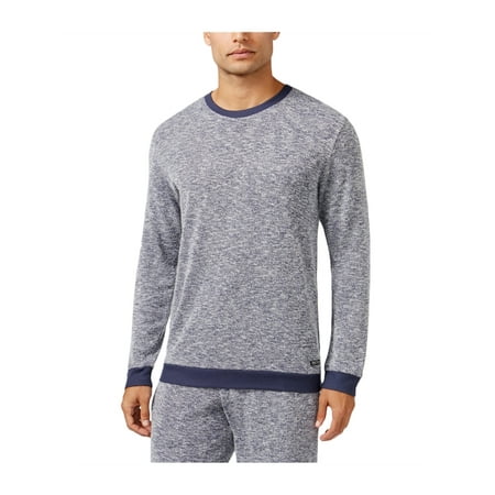 Kenneth Cole Men's Navy Marled Long Sleeves Sleep Shirt, Medium