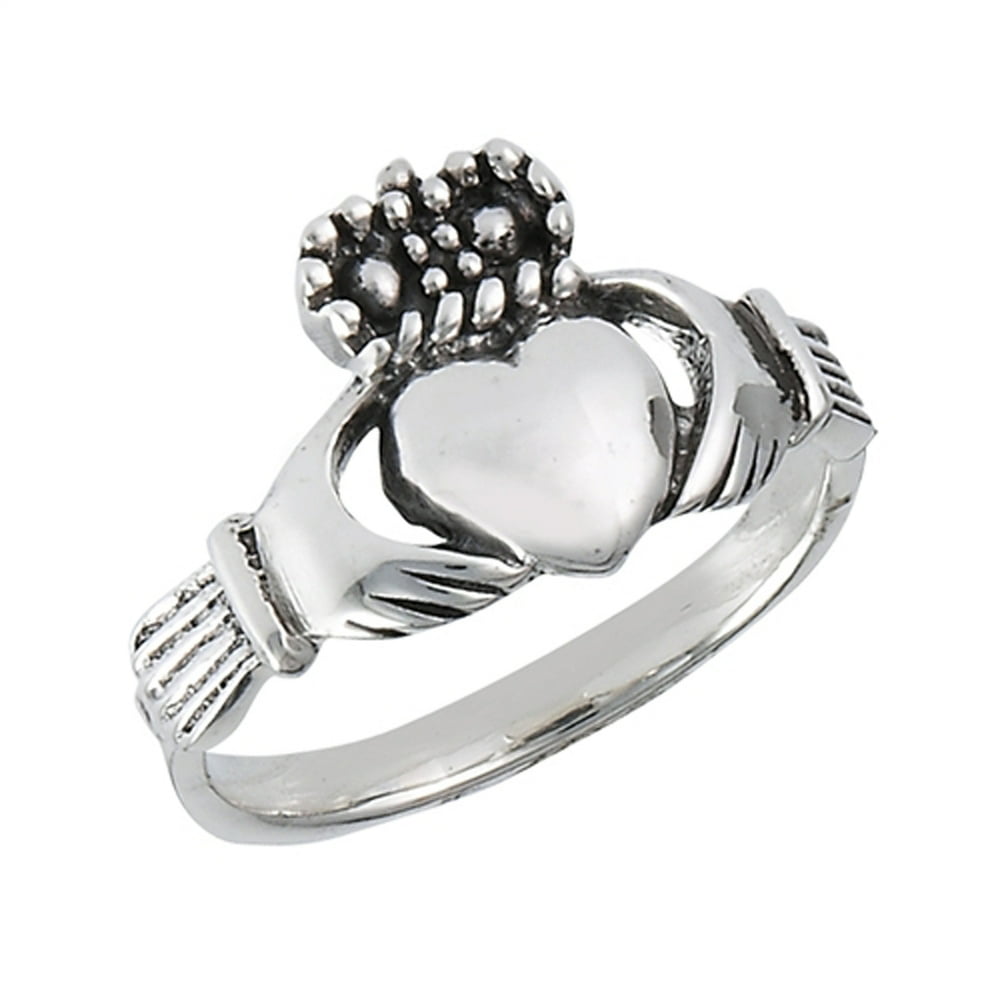 Sac Silver - Claddagh Heart Friendship Ring .925 Sterling Silver Irish ...