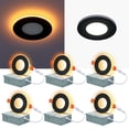 thumbnail image 1 of CycevSun Black Pot Lights LED 3 Inch Recessed Lighting with Night Light, Dimmable & 5CCT Selectable Slim Wafer Downlight Soffit, 6W, cETL, IC Rated,, 1 of 7