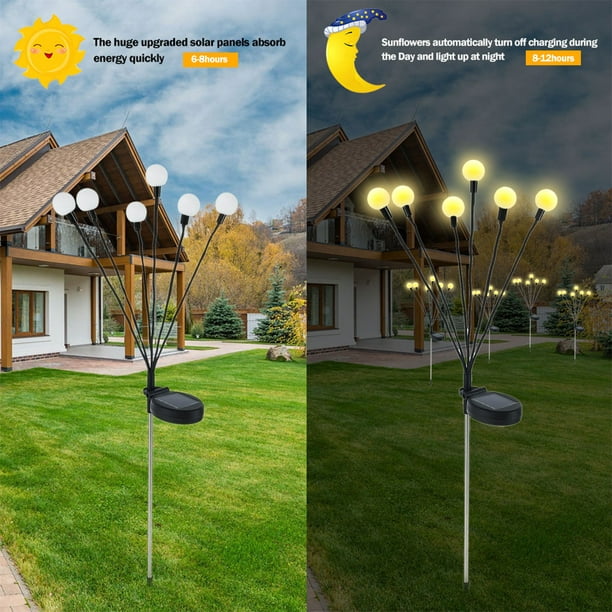 Lot de 6 lampes solaires LED de jardin - Lampe solaire d'extérieur