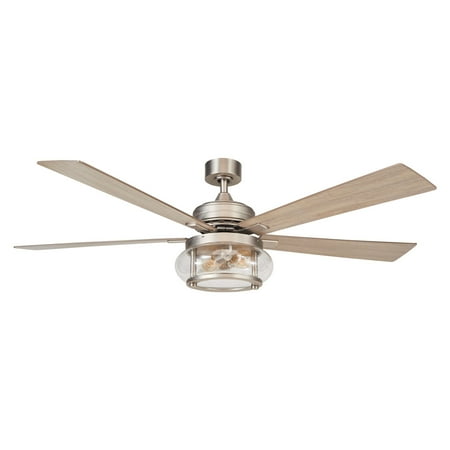 

Parrot Uncle Ceiling Fan with Lights and Remote 60 inch Large Ceiling Fan with Light Modern Indoor Ceiling Fan with Light Brushed Nickel