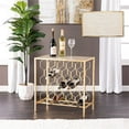 thumbnail image 2 of Maklaine Transitional 24.25"W Engineered Wood Wine Storage Side Table in Gold, 2 of 3