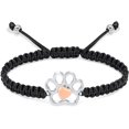 thumbnail image 3 of Paw Print Urn Bracelet for Pets Ashes Braided Rope Adjustable Dog Cat Cremation Bangle Locket Memorial Ashes Holder Keepsake Jewelry for Men Women, 3 of 7