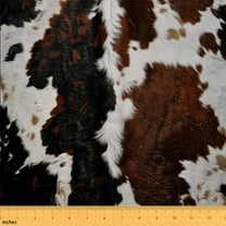 Cowhide Fabric By The Yard,Upholstery Fabric,Africa Animal Bull Cow Decorative Fabric,Western Farmhouse Milk Cow Highland Cow Theme Indoor Outdoor Fabric,1 Yard