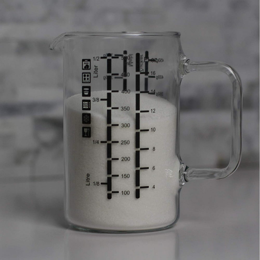 Simax 16 Ounce Glass Measuring Cup Durable Borosilicate Glass, Easy