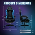 thumbnail image 4 of EXRACING Gaming Chair Ergonomic Computer Chair with Footrest and Lumbar Support, Height Adjustable High Back Leather Office Chair, 360° Swivel with Linked Armrest, for Adult and Teen (Blue), 4 of 7