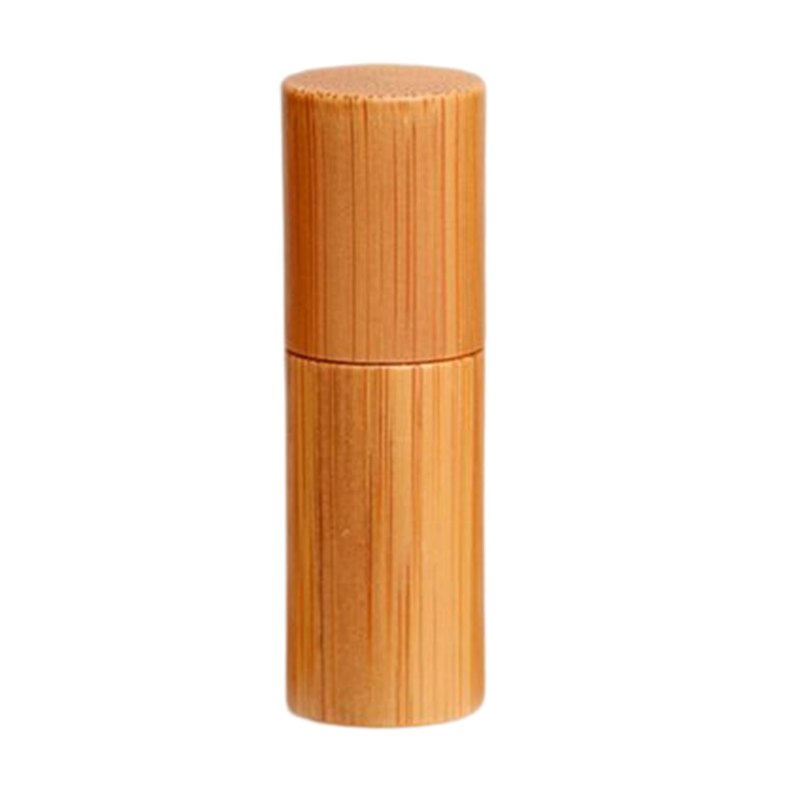 EHJRE 2 Tiers Wooden Essential Oil Aromatherapy Perfume Display Rack Shelf Stand + 5ml Cosmetic Makeup Travel Refillable Empty Roller Ball Bottle